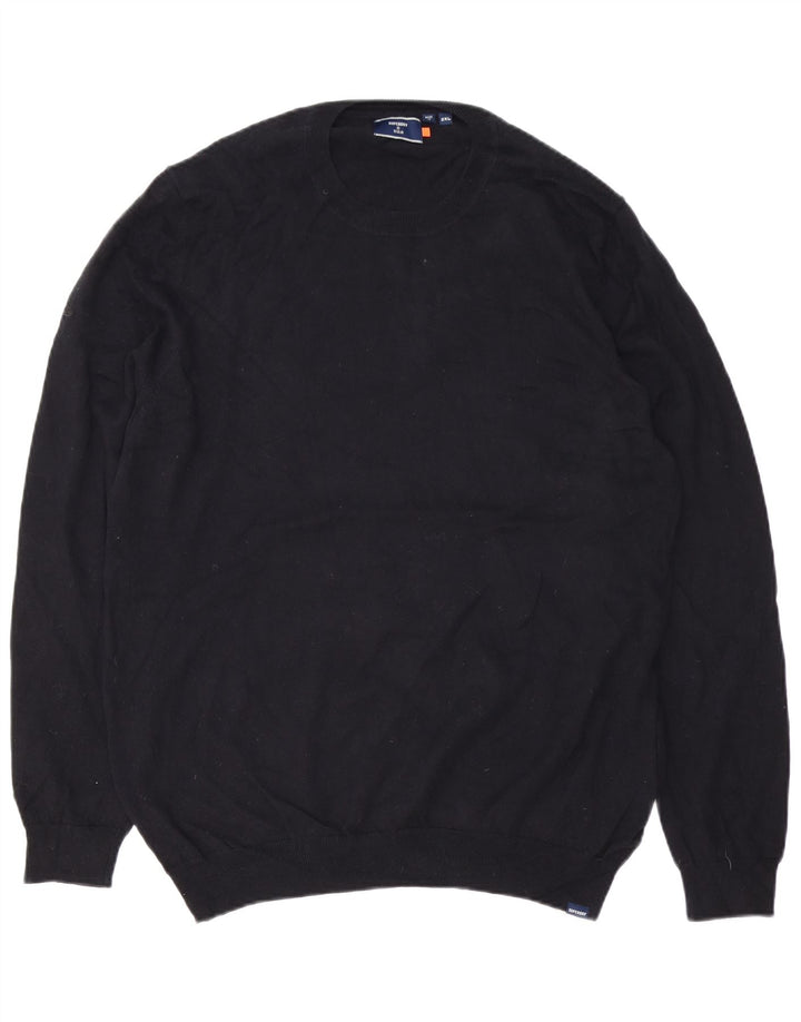 Męski sweter z okrągłym dekoltem Superdry 2XL, czarny, bawełniany
