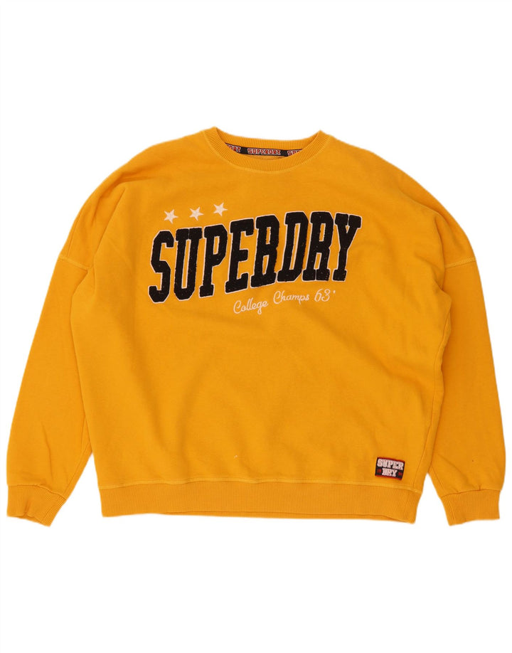 Damski sweter oversize Superdry Graphic UK 12, średni żółty