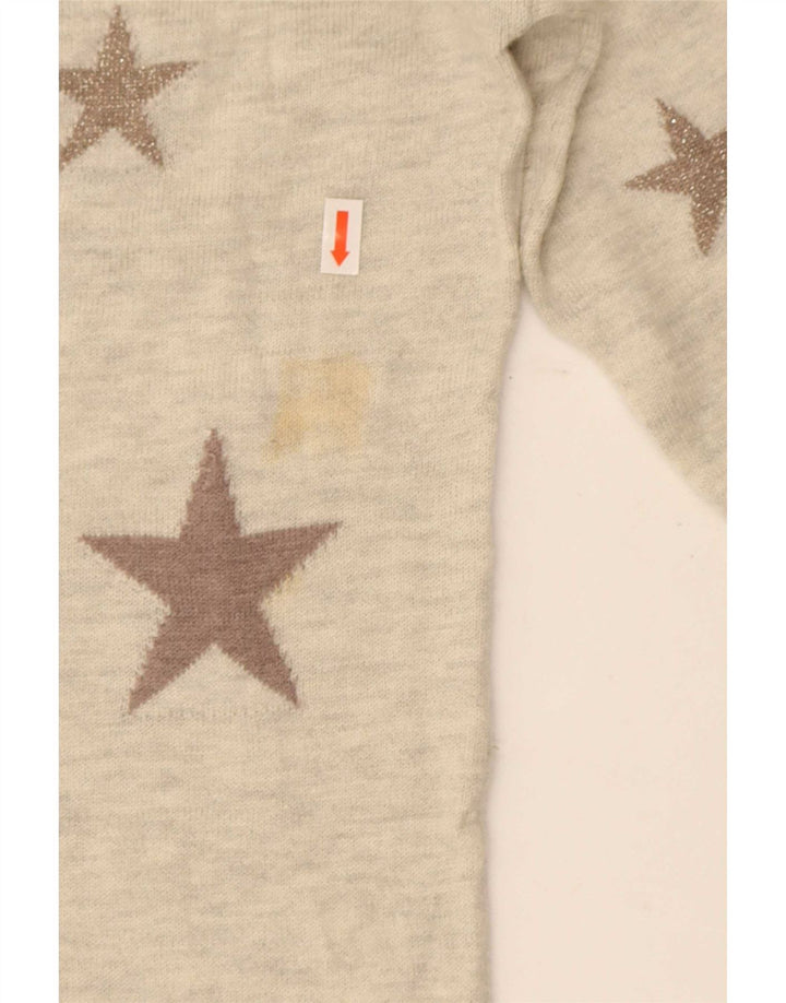 Damski sweter Fat Face z abstrakcyjnym wzorem i dekoltem w łódkę UK 10 Small Grey