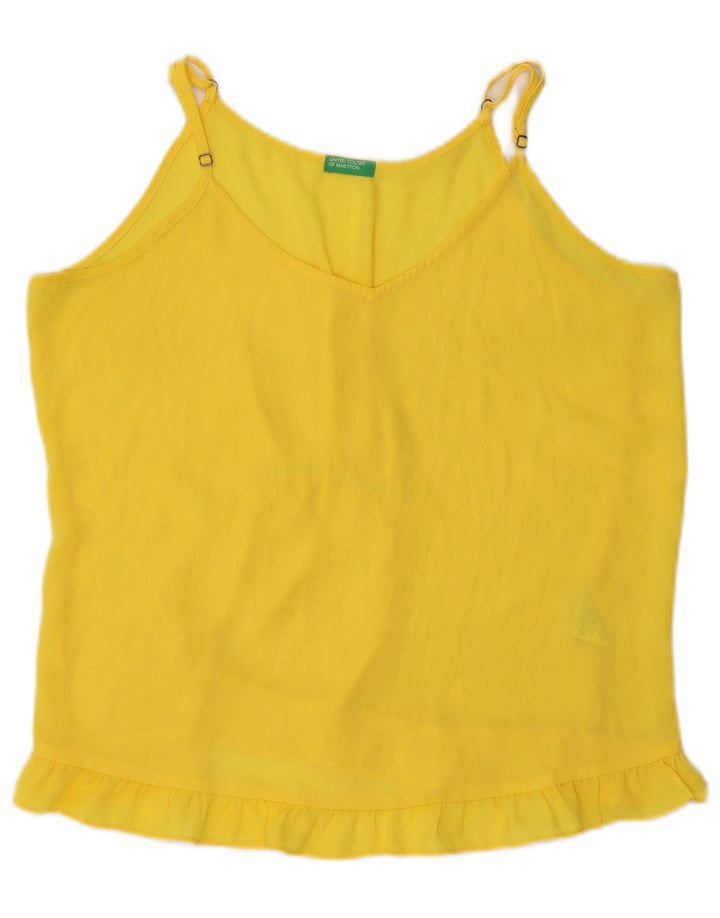 Damski top na ramiączkach Benetton UK 16, duży, żółty poliester