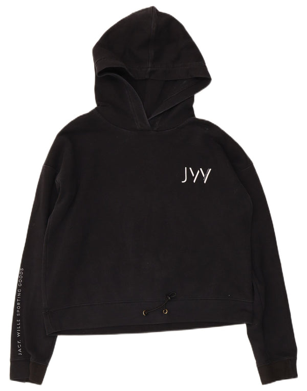 Damski sweter Jack Wills z grafiką, oversize, UK 10, mały, czarny, bawełniany