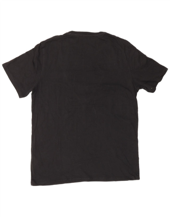 Męski T-shirt Guess z grafiką, średni czarny, bawełniany