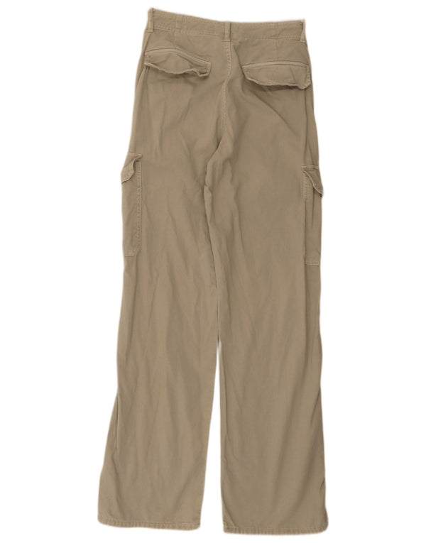 Zara Damskie spodnie cargo z wysokim stanem i luźnym krojem EU 34 2XS W24 L32 Khaki