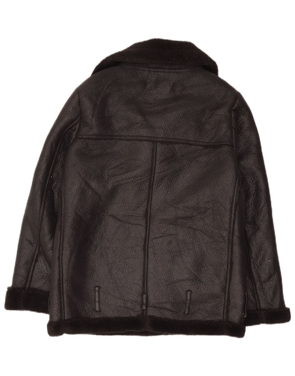 Damska kurtka Oversize Sherpa Zara UK 6 XS, czarna, poliestrowa