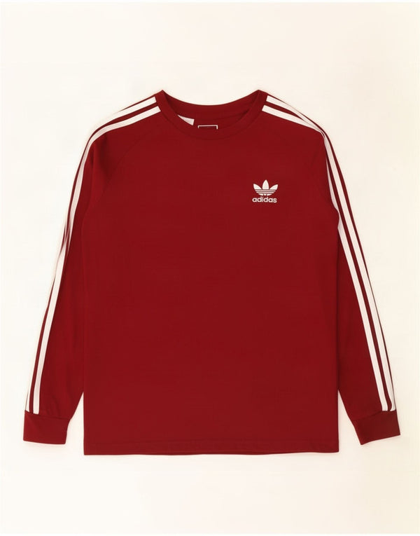 Adidas Chłopięca Top Z Długim Rękawem 13-14 Lat Burgundowa Bawełniana