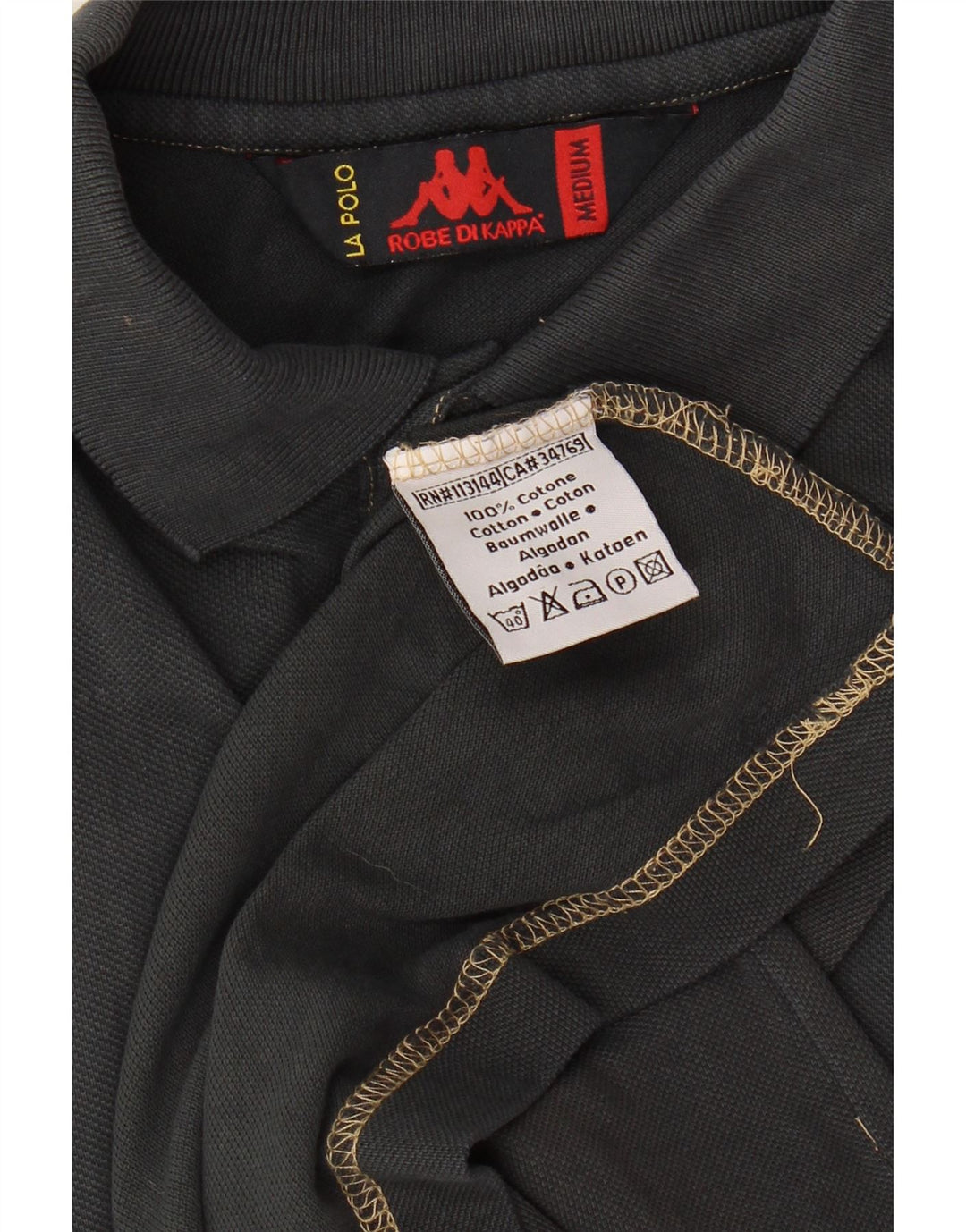 KAPPA Mens Polo Shirt Medium Black Cotton Vintage Kappa and Second-Hand Kappa from Messina Hembry 