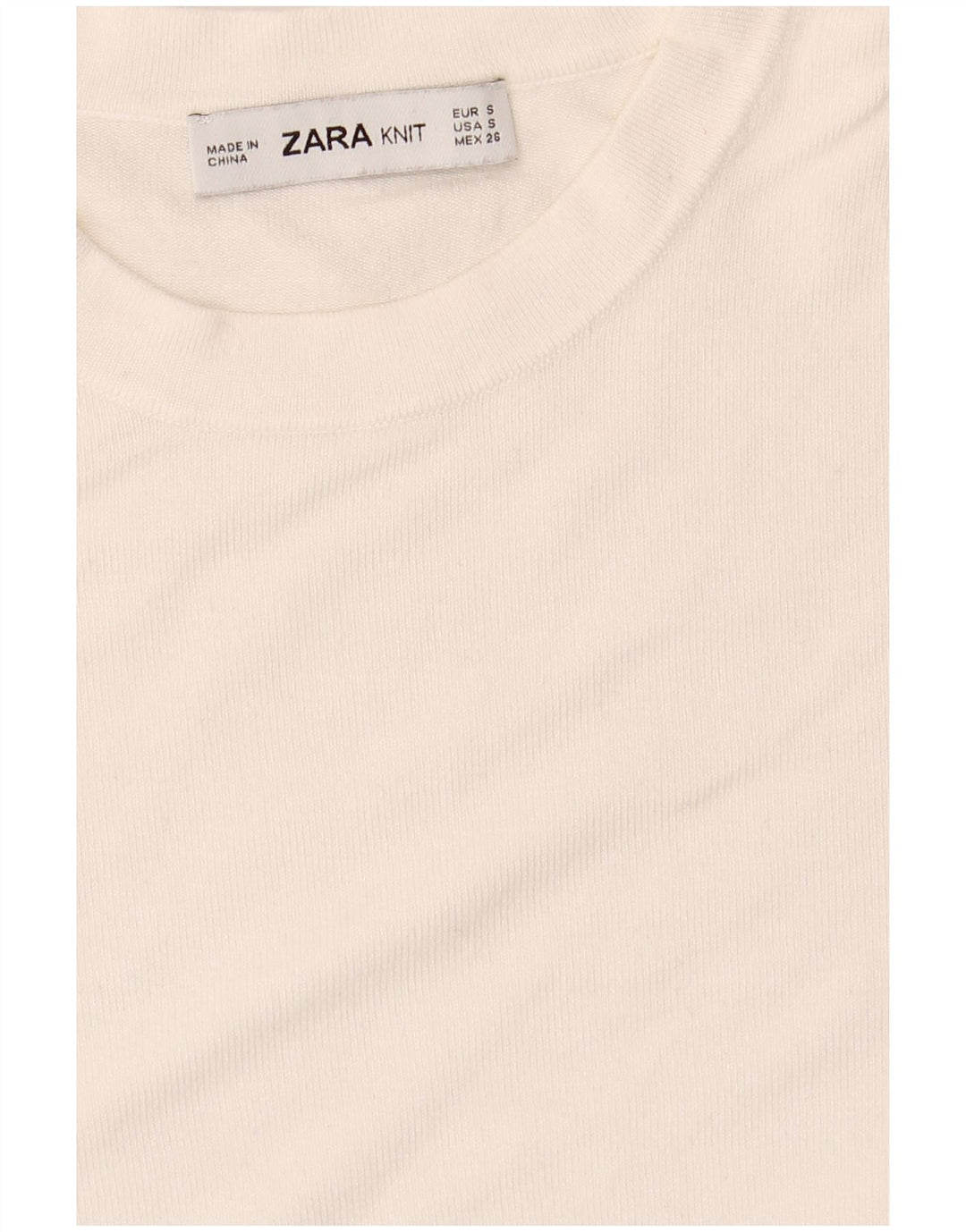 Sweter damski Zara z okrągłym dekoltem, UK 10, mały, biały