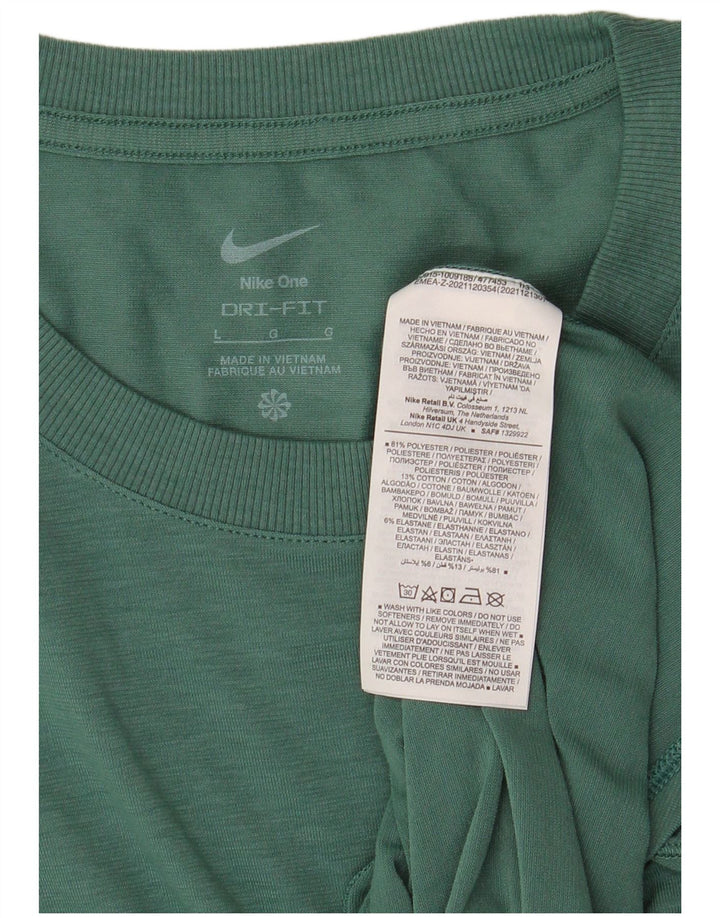 Męski T-shirt NIKE Dri Fit, duży, zielony, z poliestru