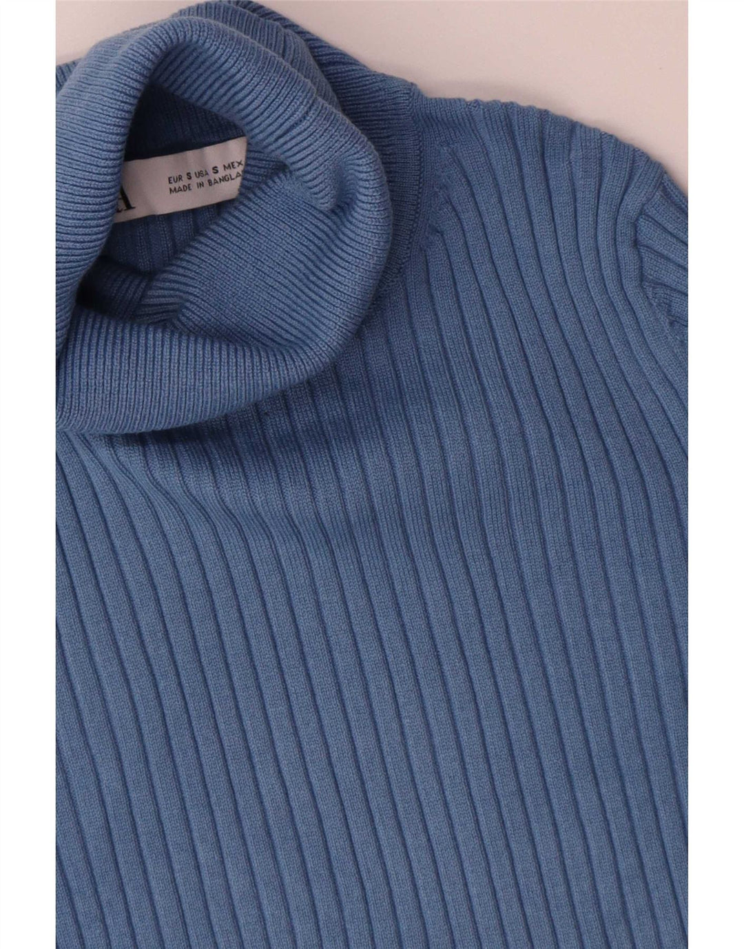 Damski sweter Zara z okrągłym dekoltem UK 8 Small Blue Viscose