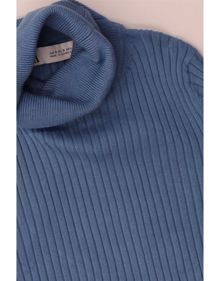 Damski sweter Zara z okrągłym dekoltem UK 8 Small Blue Viscose
