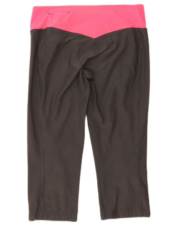 Damskie legginsy Nike Dri Fit Capri UK 12, poliester w kolorze średnioszarym