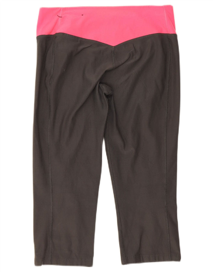 Damskie legginsy Nike Dri Fit Capri UK 12, poliester w kolorze średnioszarym