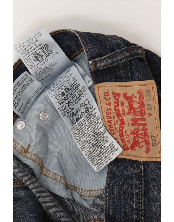 Męskie jeansy Levi's 527 Bootcut W34 L30 Granatowa bawełna