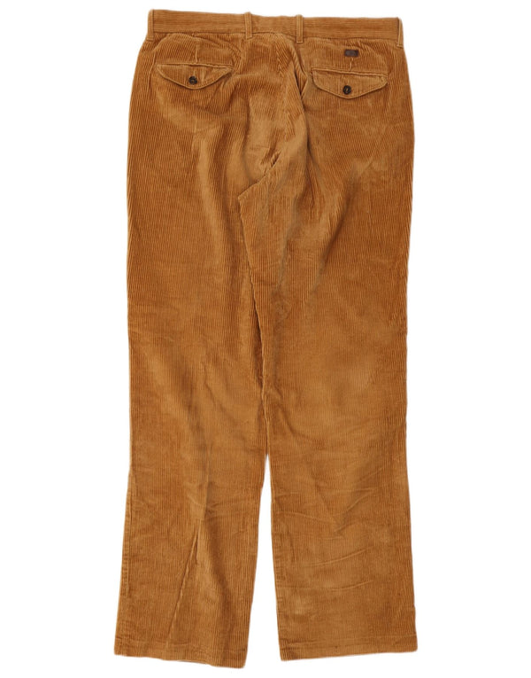 Marks & Spencer Mens Blue Harbour Straight Corduroy Trousers W36 L33 Beige