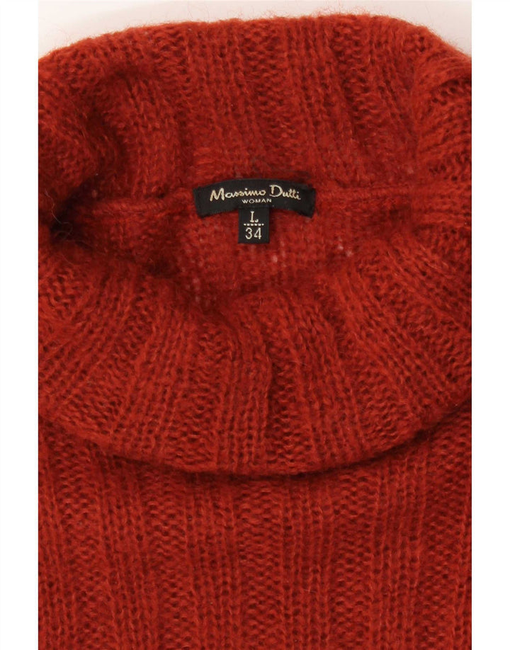 Sweter damski Massimo Dutti z wywijanym dekoltem UK 14, duży pomarańczowy