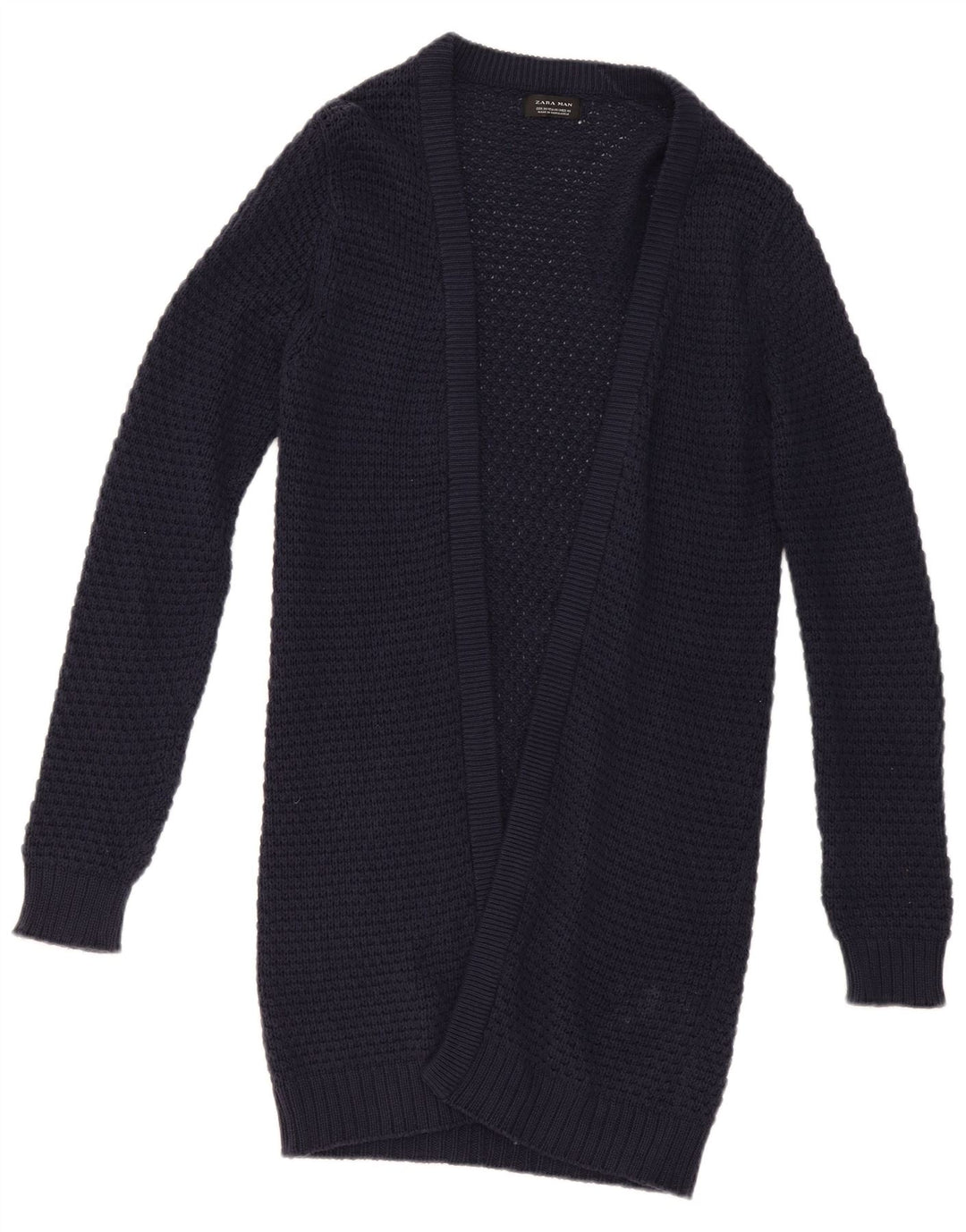 Męski sweter rozpinany ZARA, średni granatowy, bawełniany