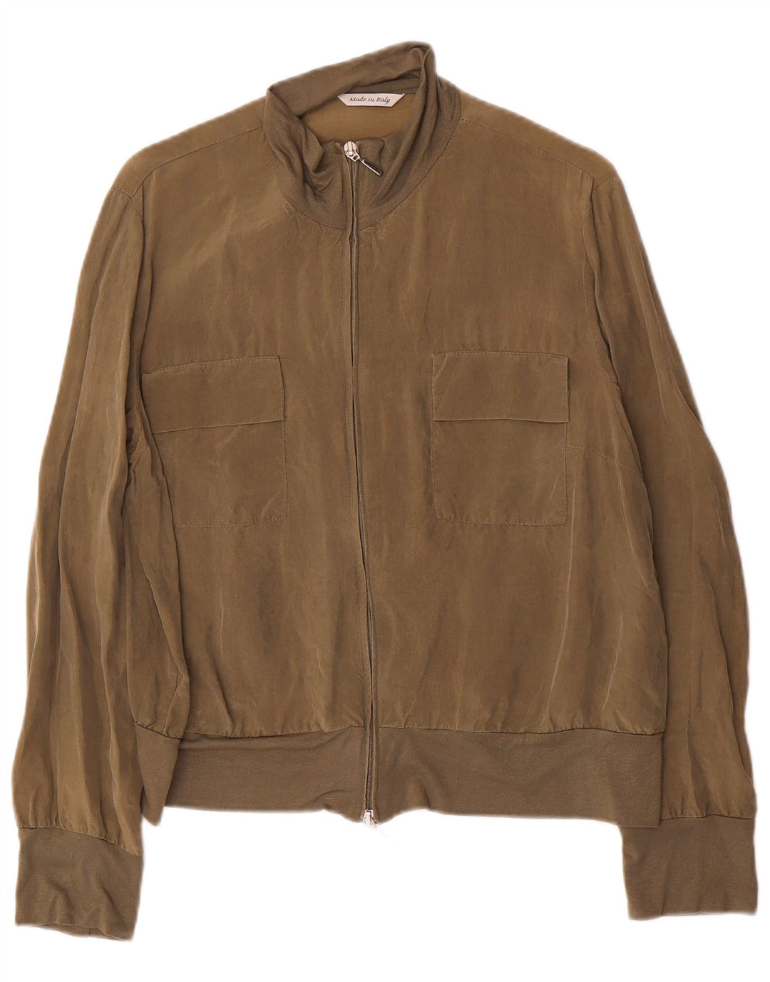 Damska kurtka bomberka w stylu vintage UK 12, średni khaki
