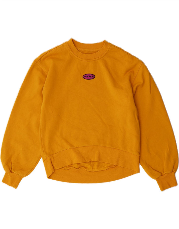 VANS Womens Oversized Sweatshirt Jumper UK 6 XS Yellow Cotton Vintage Vans and Second-Hand Vans from Messina Hembry 