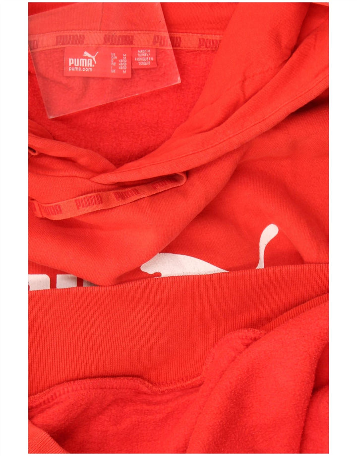 Męski sweter z kapturem Puma z grafiką, średni czerwony