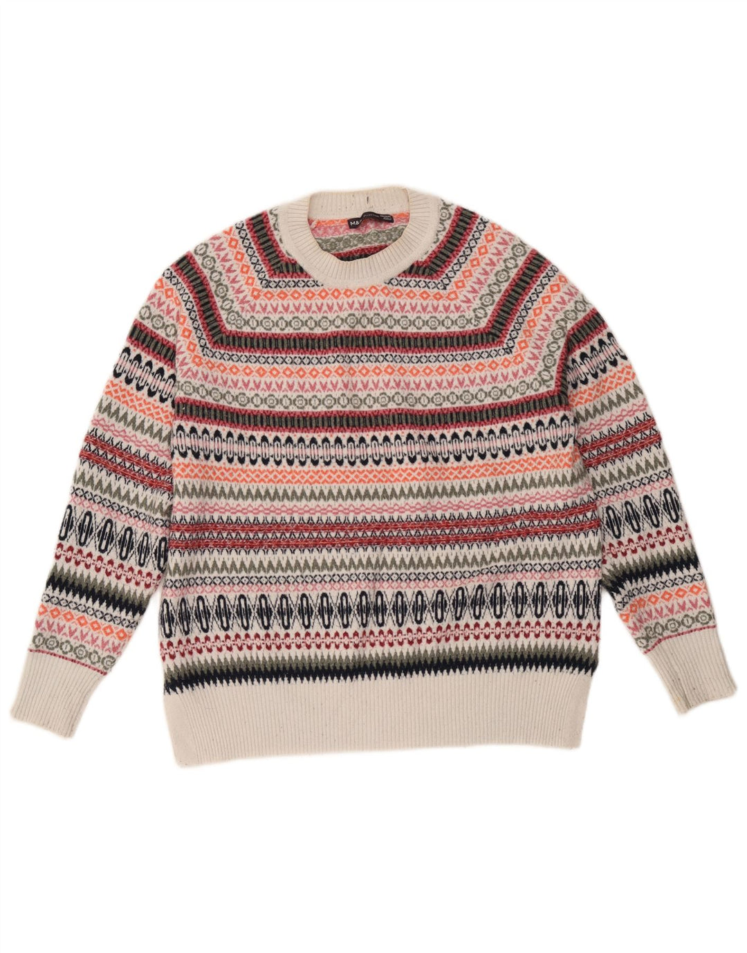 Sweter damski Marks & Spencer z okrągłym dekoltem, UK 14, średni, wielokolorowy
