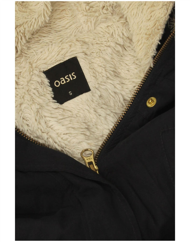 Damska kurtka oversize z kapturem Sherpa Parka Oasis UK 10, mała, granatowa