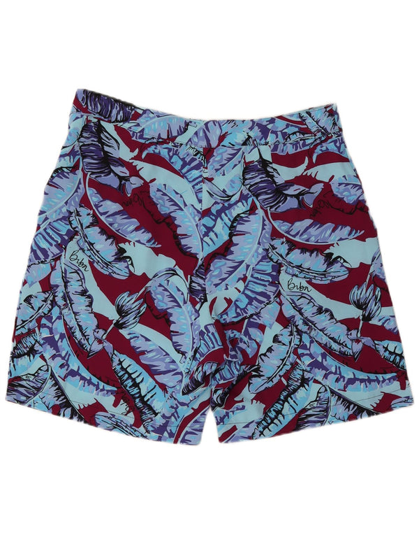 Biba Damskie spodenki na co dzień UK 14 Large W32 Burgundowy kwiatowy poliester