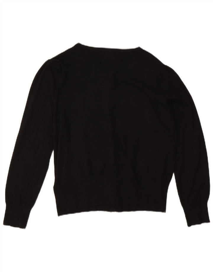 Marks & Spencer Damski sweter kardigan UK 14, duża, czarna wiskoza