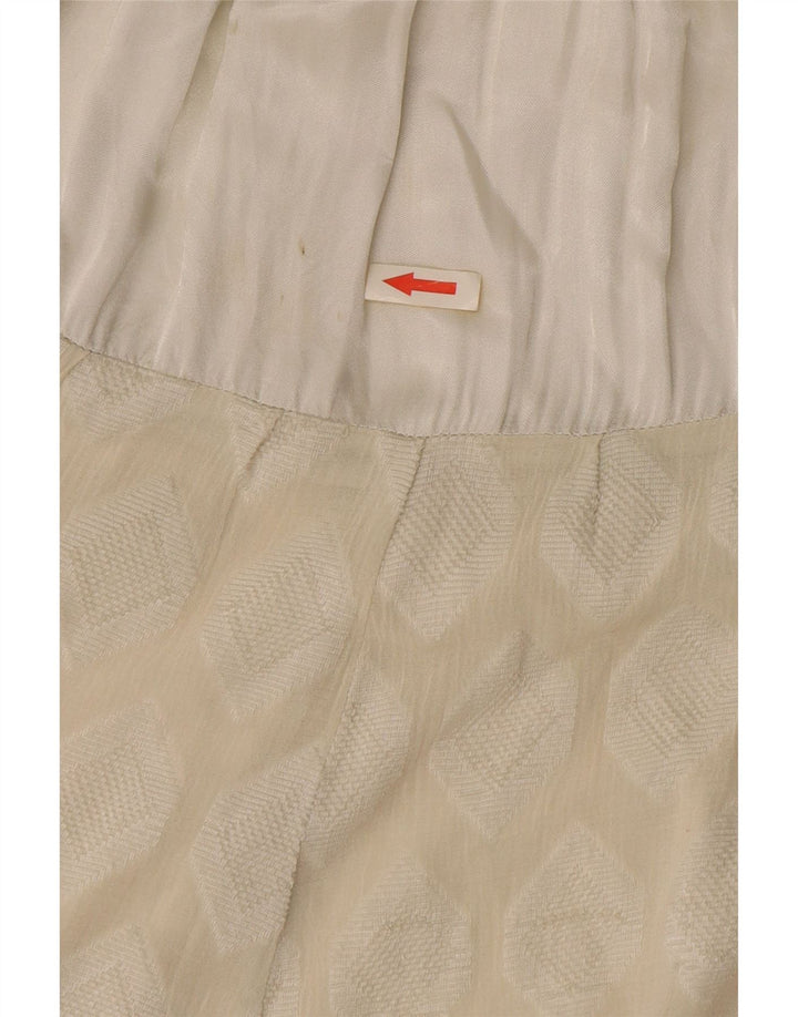 Vintage damska asymetryczna spódnica W30 Medium Off White Geometric
