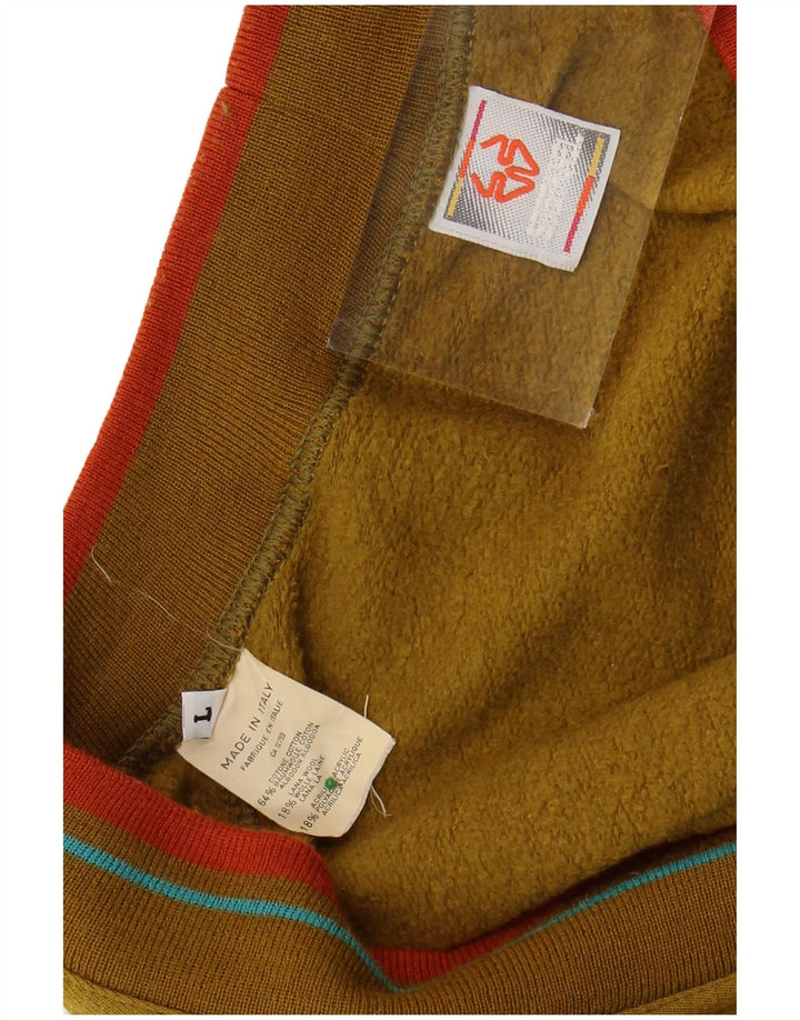 Sweter męski Stefanel, duży, khaki, Fair Isle Cotton