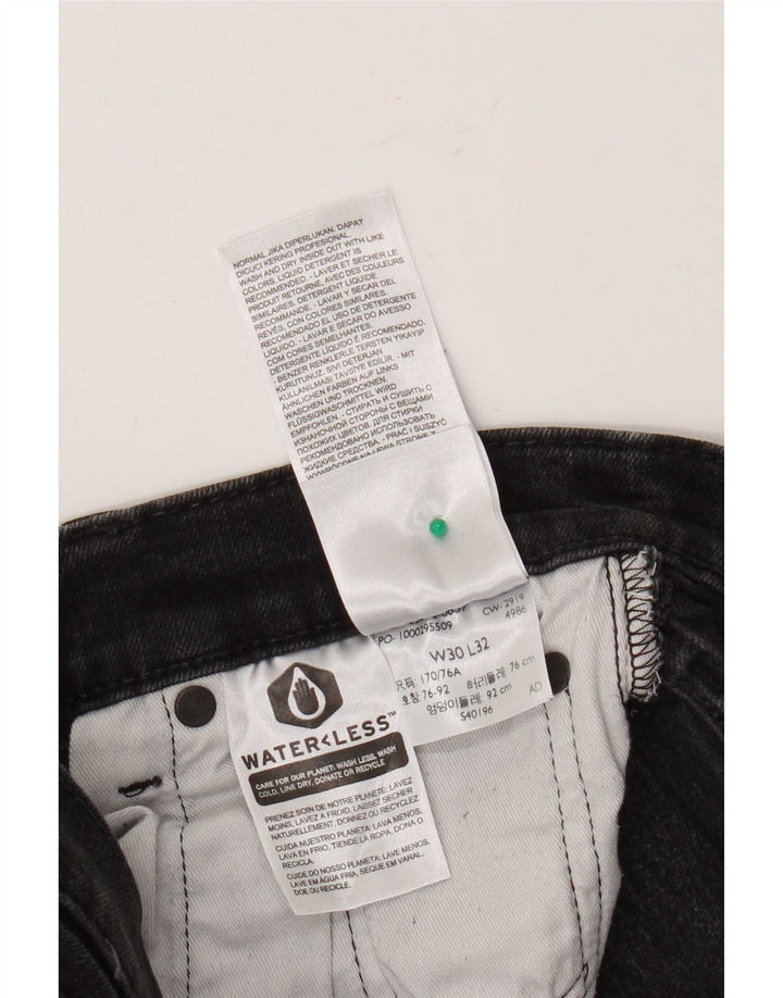 Męskie jeansy slim fit Levi's W30 L29 Czarna bawełna