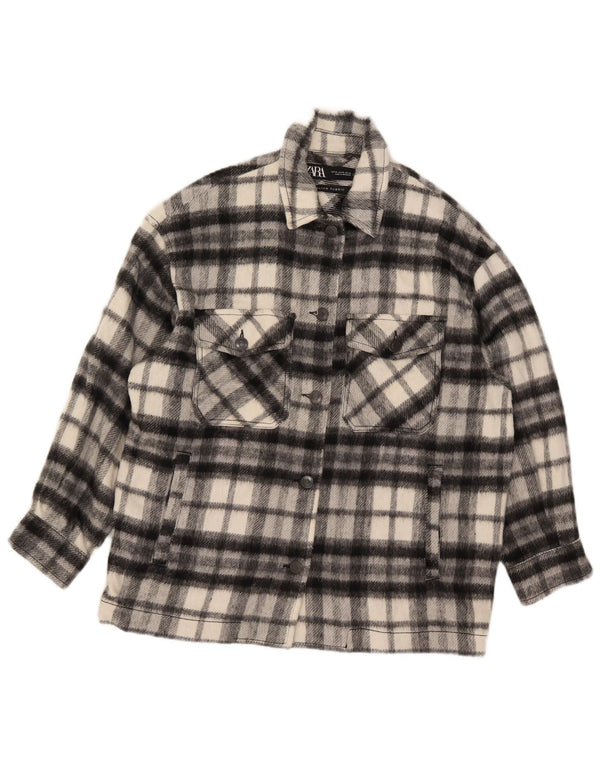 Damska koszula flanelowa oversize Lumberjack Zara UK 6 XS w czarną kratkę