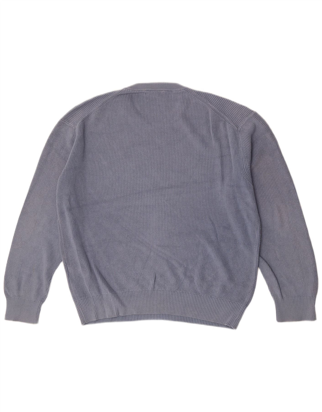 Męski sweter z okrągłym dekoltem Zara, duży, niebieski, bawełniany