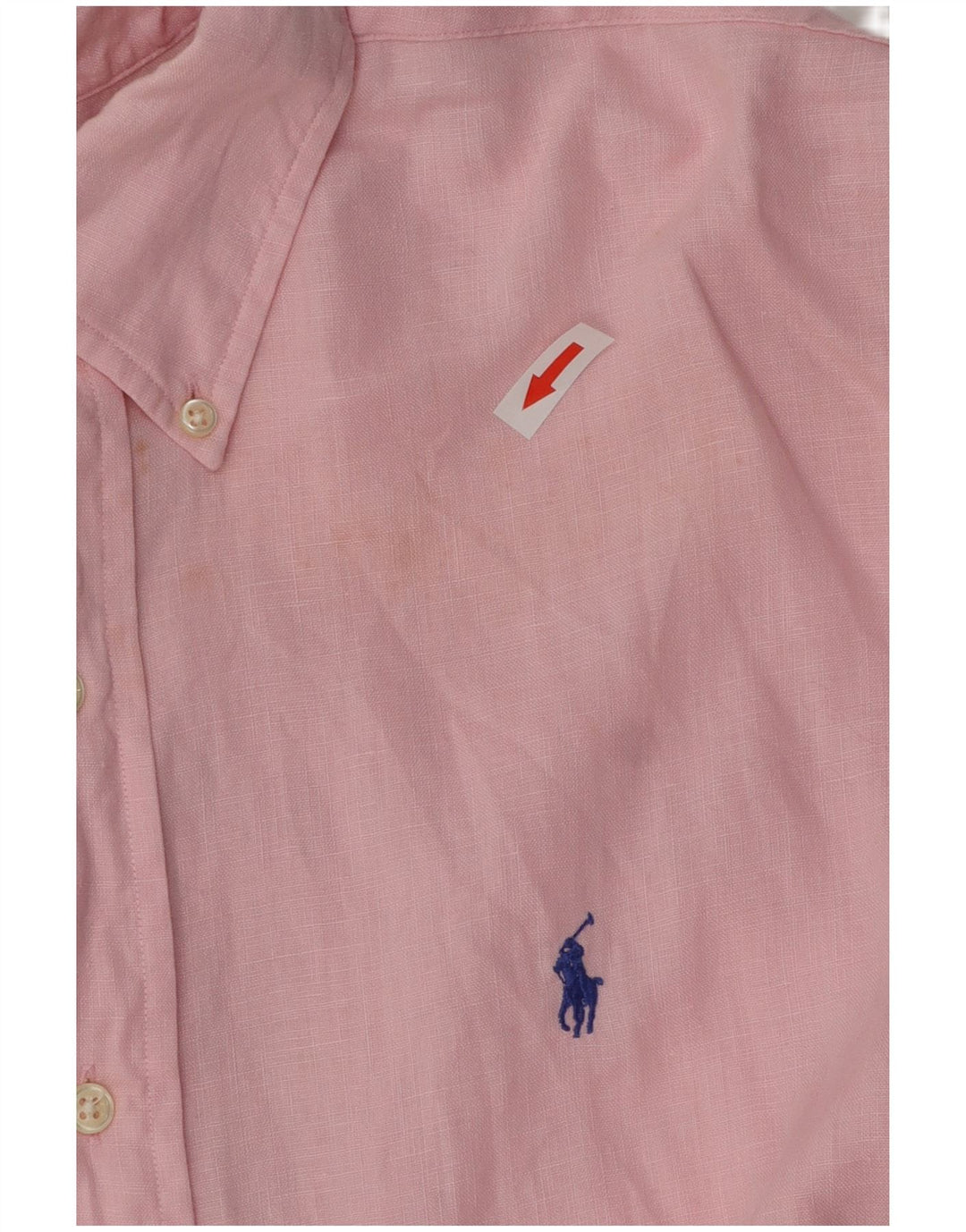 Koszulka POLO RALPH LAUREN Męska koszula oversize XL Blake XL, różowa, lniana