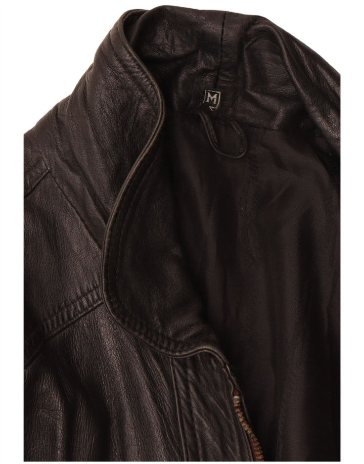 Vintage męska kurtka skórzana UK 38 średniej czarnej skóry