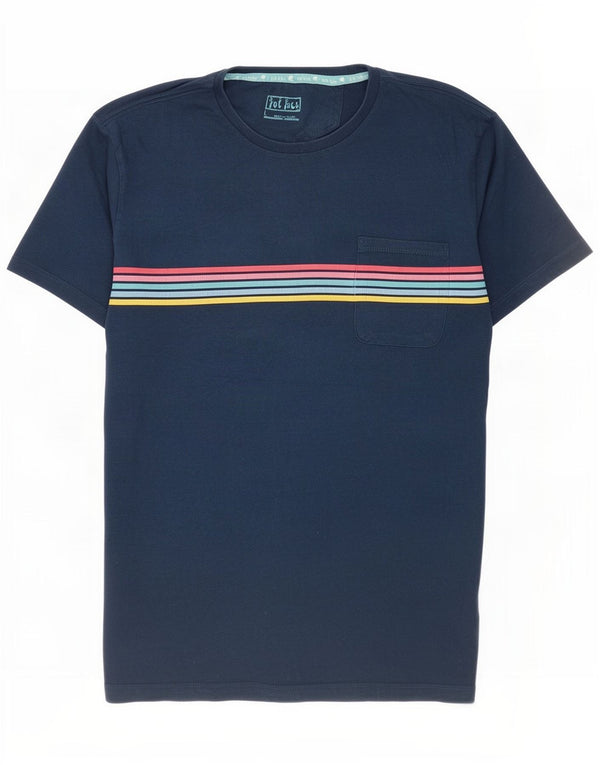 T-shirt męski Fat Face Top, duży, granatowy, bawełniany w paski