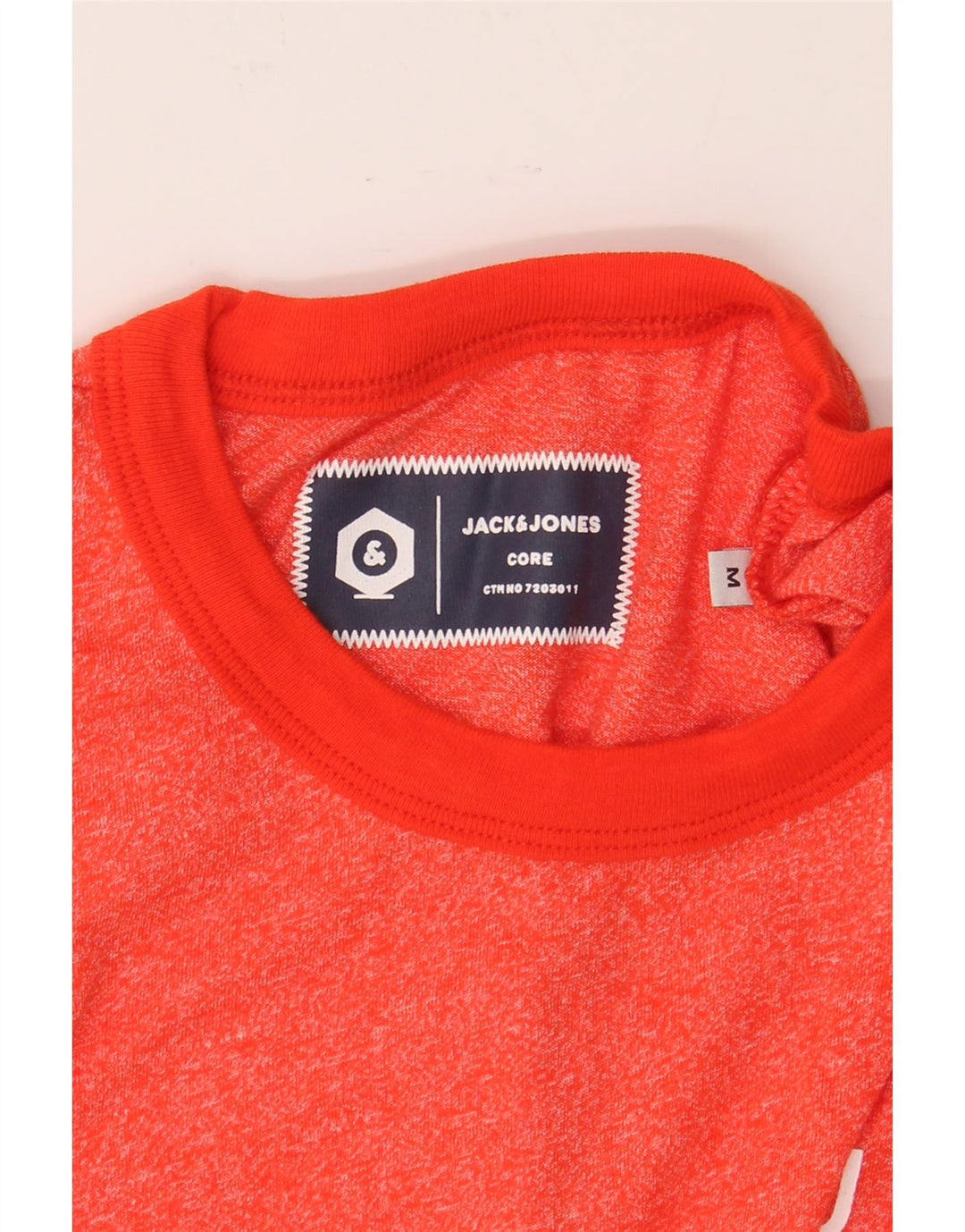 JACK & JONES Mens Graphic T-Shirt Top Medium Red Flecked Cotton Vintage Jack & Jones and Second-Hand Jack & Jones from Messina Hembry 