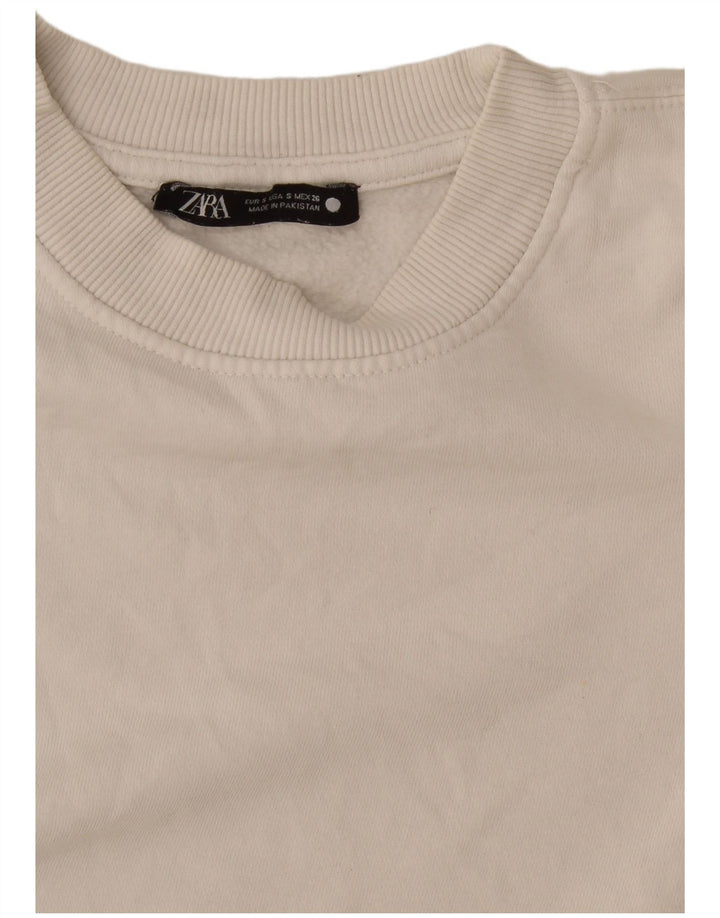 Bluza damska Zara Crop Jumper UK 10 Small White