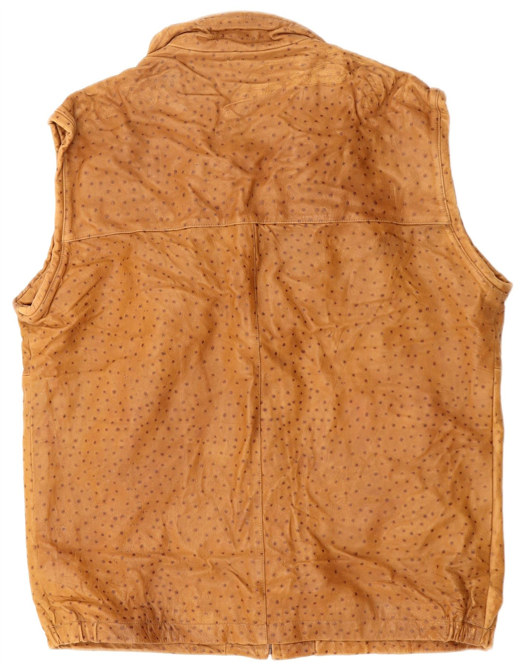 Męska kamizelka skórzana VINTAGE IT 56 3XL brązowa w cętki