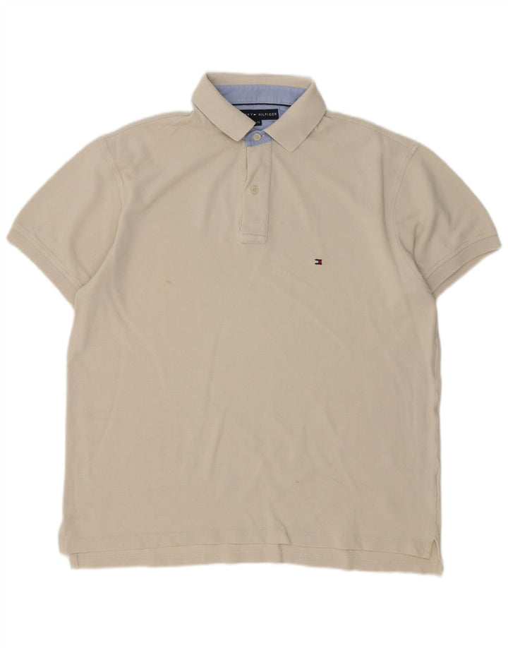 Męska koszulka polo Tommy Hilfiger, duża, beżowa