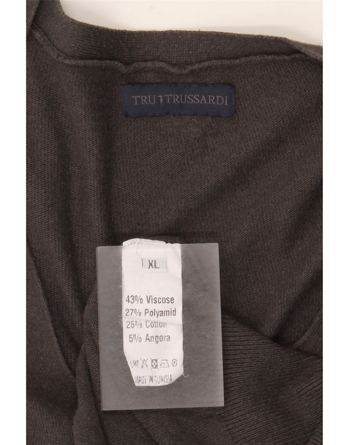 Męski sweter rozpinany Trussardi XL, szara wiskoza