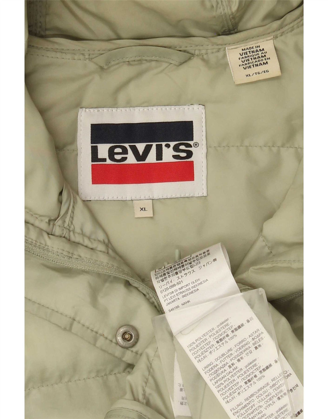 Damska ocieplana kurtka z kapturem Levi's UK 18 XL Zielony poliester