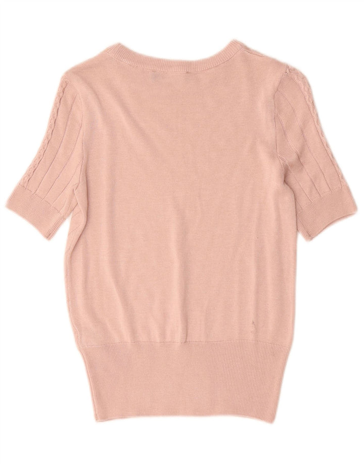 Marks & Spencer Damski sweter z okrągłym dekoltem, UK 8, mały różowy
