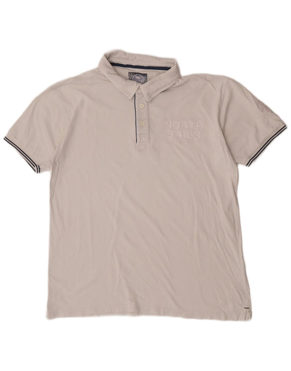 Męska koszulka polo North Sails z grafiką, 2XL, biała, bawełniana