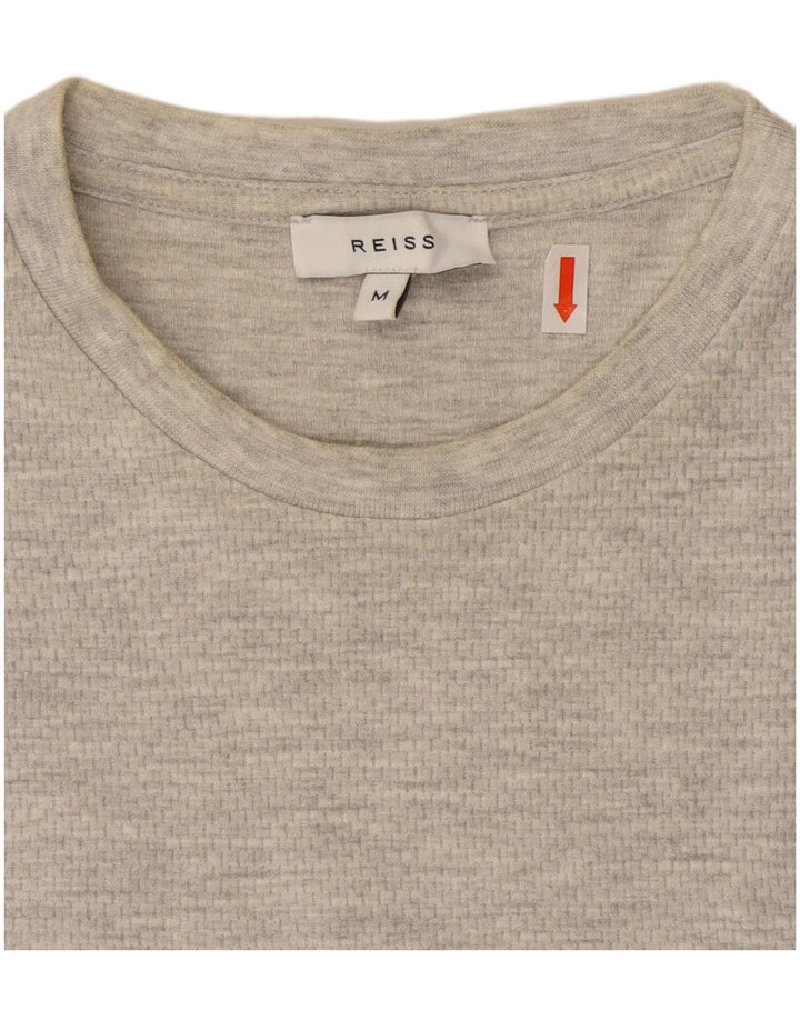 Męska koszulka T-shirt Reiss, średnia, szara, bawełniana nakrapiana