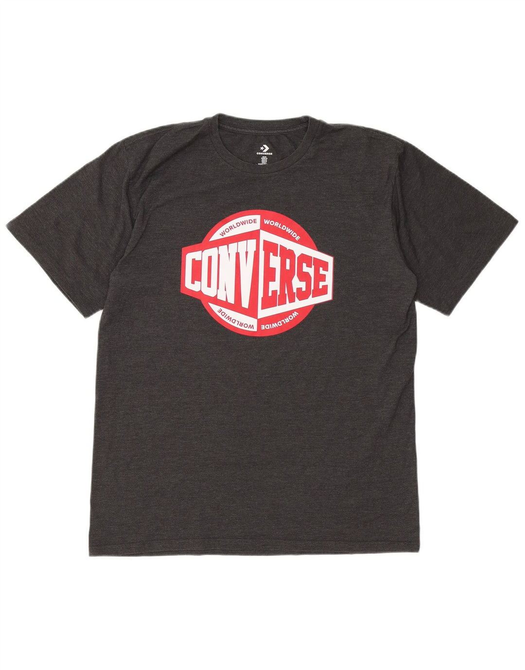 Męski T-shirt z grafiką CONVERSE, średni szary