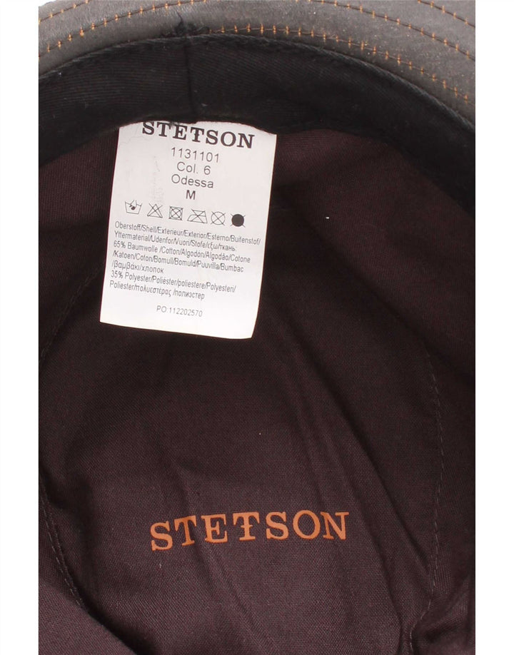Męski Stetson Waxed Cotton Fedora Hat, średni brązowy bawełna