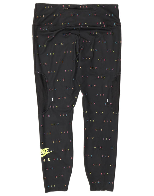 Damskie legginsy NIKE Dri Fit Crop Graphic UK 14, duże, czarne