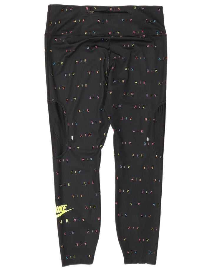 Damskie legginsy NIKE Dri Fit Crop Graphic UK 14, duże, czarne