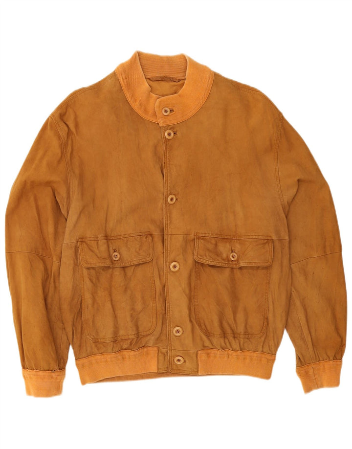 Vintage męska zamszowa kurtka bomber UK 38 średni beż