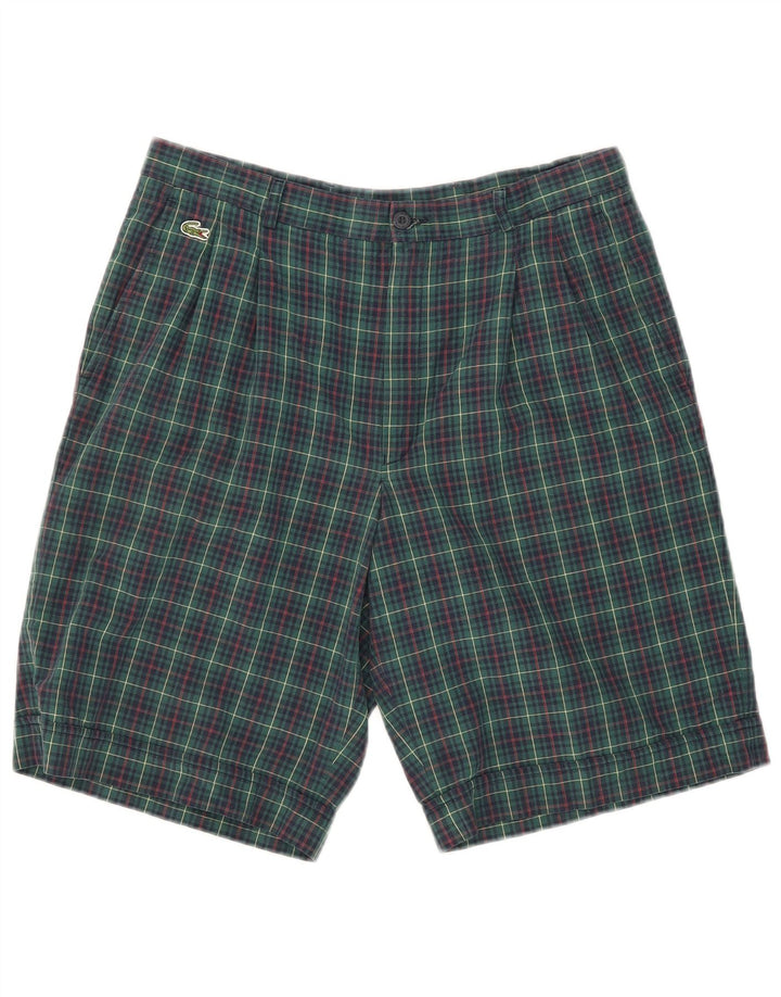 Męskie spodenki Chino Lacoste, rozmiar 42, średnie, W31, bawełniana zielona krata